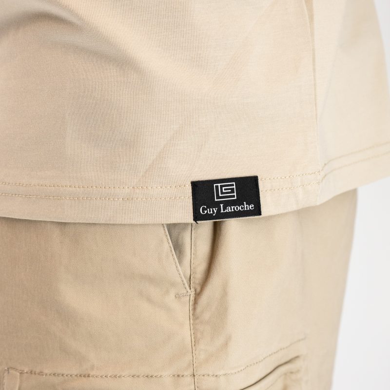 Μπλούζα t-shirt modal Guy Laroche μπεζ regular fit GLES19801_4 - Image 4