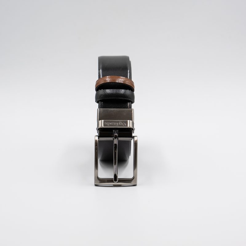 Ζώνη δερμάτινη Guy Laroche διπλής όψης μαύρη-ταμπά GL1357 D_F_1/3 - Image 3