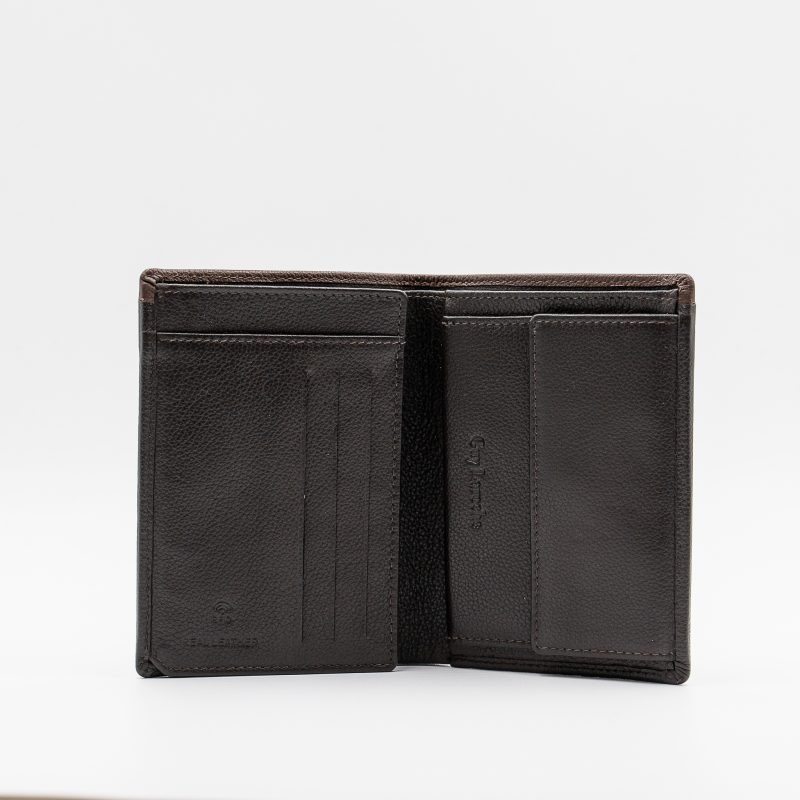 Πορτοφόλι δερμάτινο Guy Laroche καφέ κάθετο 10×13cm GL38404_3 - Image 3