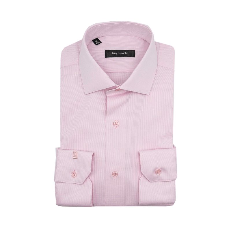 Πουκάμισο Guy Laroche easy iron μονόχρωμο ροζ regular fit GLDS18401_CL_2