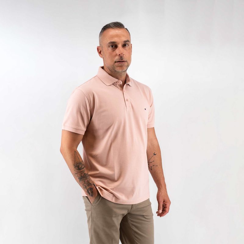 Μπλούζα πόλο Guy Laroche πούδρα Pima Cotton κοντομάνικη regular fit GLDS19090_12 - Image 2