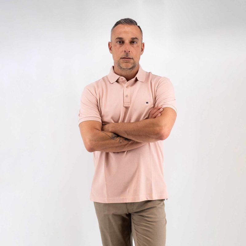 Μπλούζα πόλο Guy Laroche πούδρα Pima Cotton κοντομάνικη regular fit GLDS19090_12 - Image 3