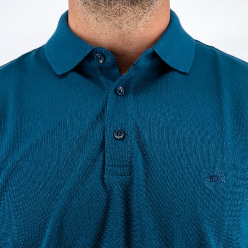 Μπλούζα πόλο Guy Laroche πετρόλ Pima Cotton κοντομάνικη regular fit GLDS19090_13 - Image 8