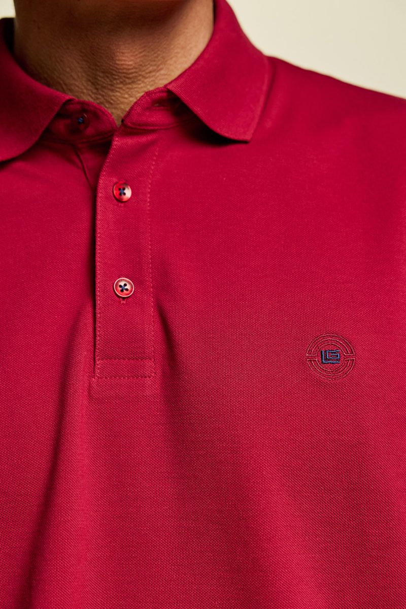 Μπλούζα πόλο Guy Laroche κόκκινη Pima Cotton κοντομάνικη regular fit GLDS19090_5 - Image 7
