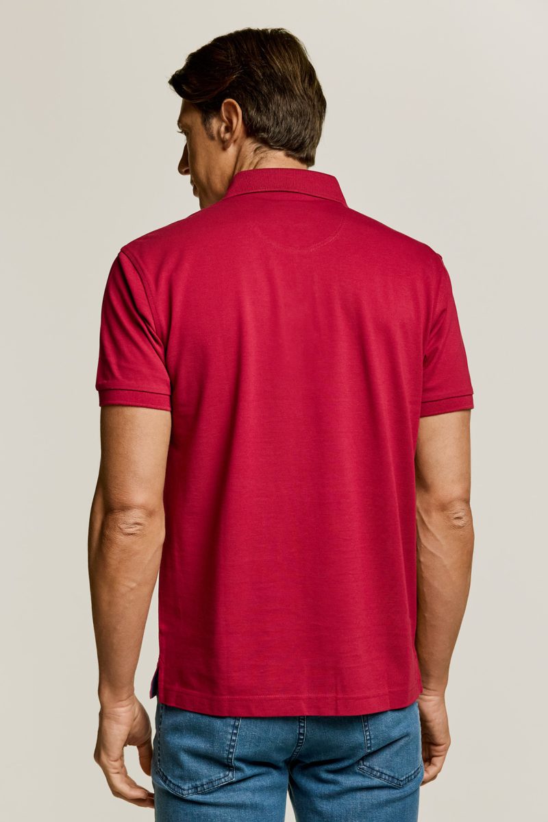 Μπλούζα πόλο Guy Laroche κόκκινη Pima Cotton κοντομάνικη regular fit GLDS19090_5 - Image 6