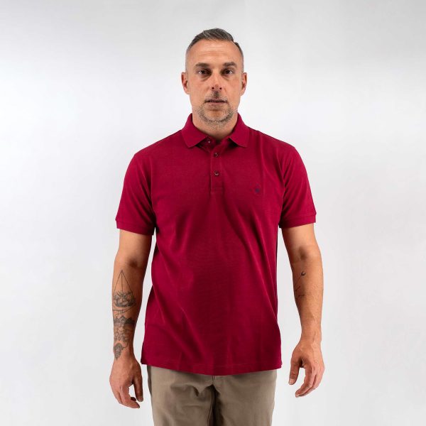 Μπλούζα πόλο Guy Laroche κόκκινη Pima Cotton κοντομάνικη regular fit GLDS19090_5