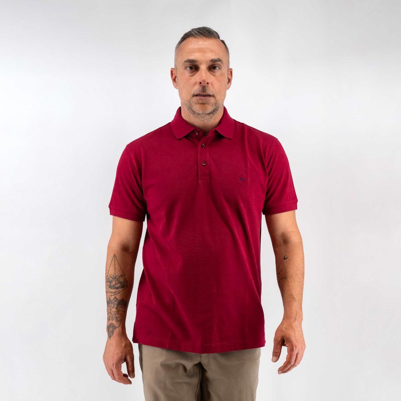 Μπλούζα πόλο Guy Laroche κόκκινη Pima Cotton κοντομάνικη regular fit GLDS19090_5