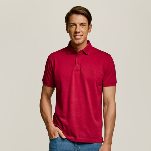 Μπλούζα πόλο Guy Laroche κόκκινη Pima Cotton κοντομάνικη regular fit GLDS19090_5