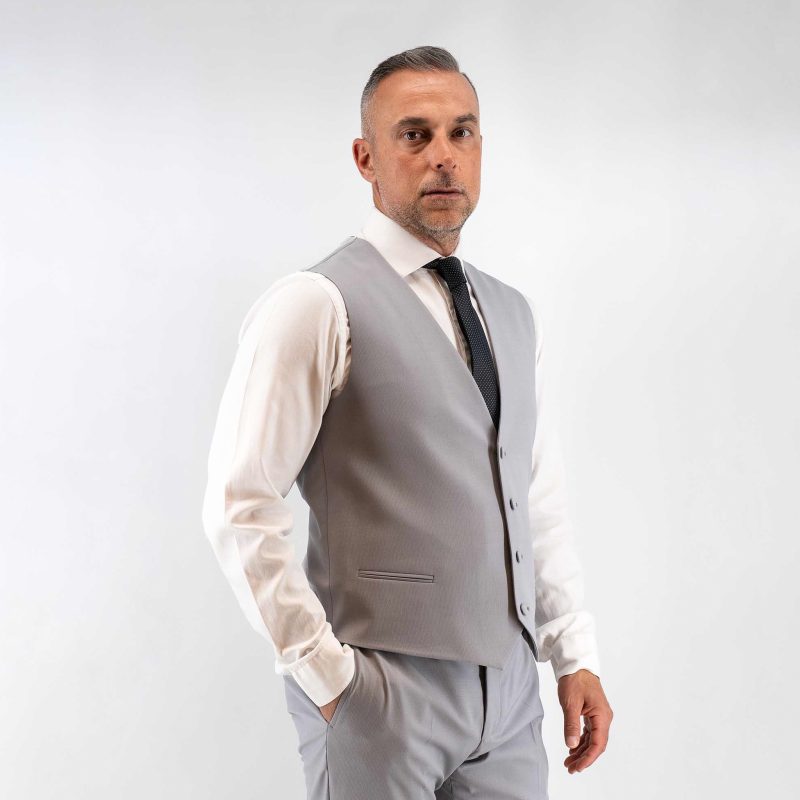 Γιλέκο κοτουμιού Guy Laroche γκρι ανοιχτό με μικροσχέδιο fit line GLES10109_800C_6833 - Image 2