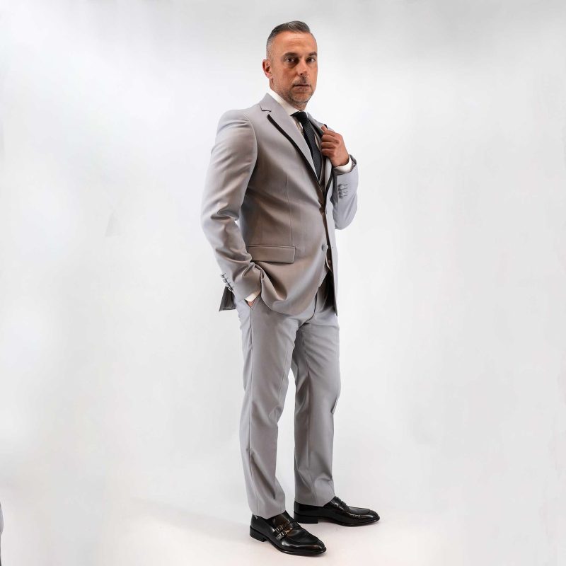 Κοστούμι Guy Laroche γκρι με μικροσχέδιο κι αποσπώμενο πέτο fit line GLES11109_10122_6833 - Image 2