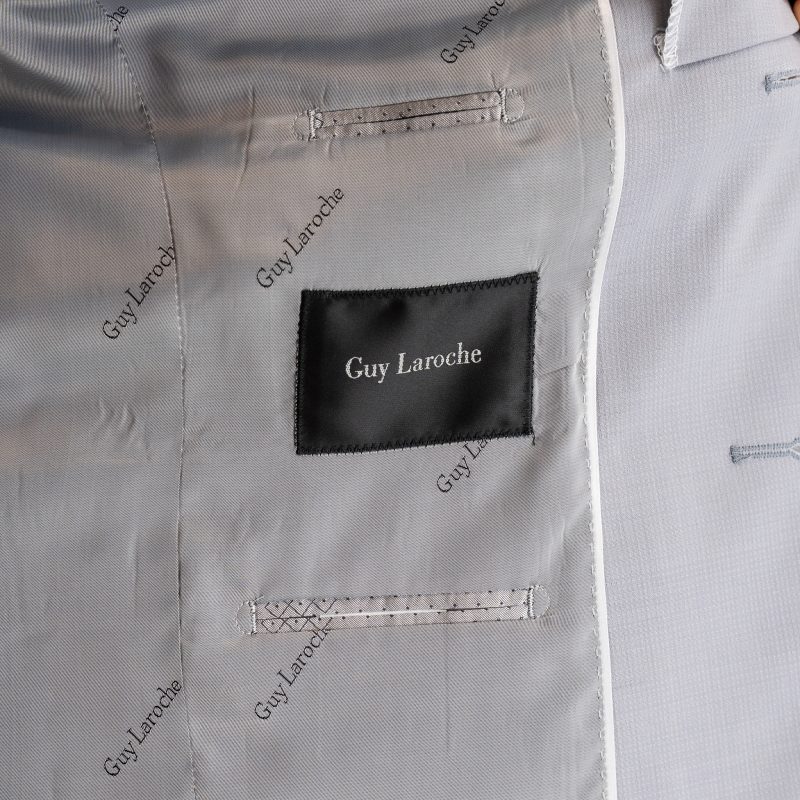 Κοστούμι Guy Laroche γκρι με μικροσχέδιο κι αποσπώμενο πέτο fit line GLES11109_10122_6833 - Image 10