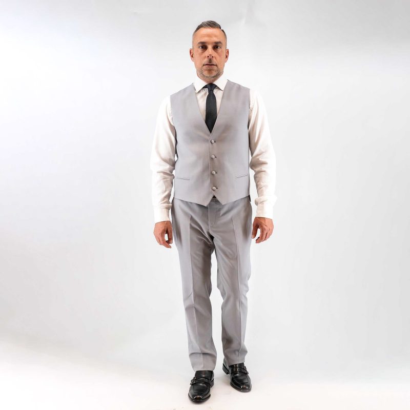 Γιλέκο κοτουμιού Guy Laroche γκρι ανοιχτό με μικροσχέδιο fit line GLES10109_800C_6833 - Image 7