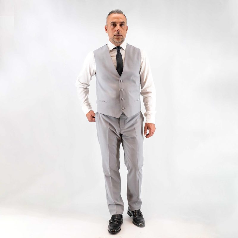 Γιλέκο κοτουμιού Guy Laroche γκρι ανοιχτό με μικροσχέδιο fit line GLES10109_800C_6833 - Image 6