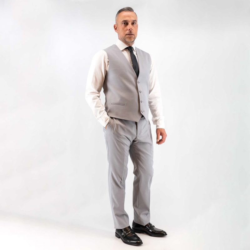 Γιλέκο κοτουμιού Guy Laroche γκρι ανοιχτό με μικροσχέδιο fit line GLES10109_800C_6833 - Image 5