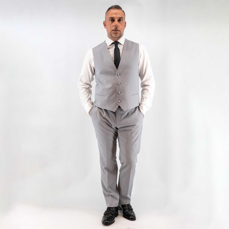 Γιλέκο κοτουμιού Guy Laroche γκρι ανοιχτό με μικροσχέδιο fit line GLES10109_800C_6833 - Image 8
