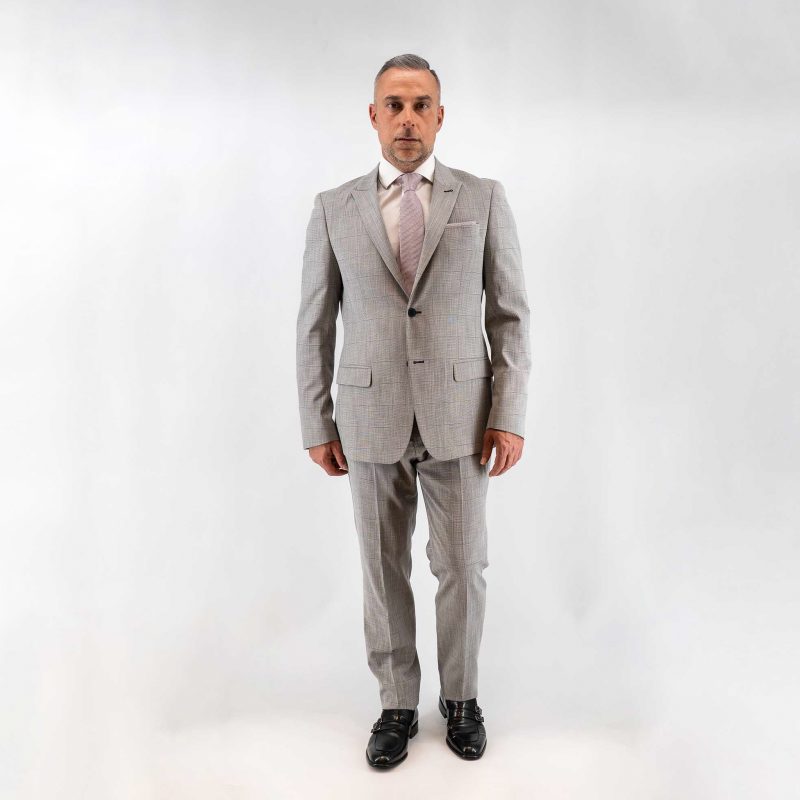 Κοστούμι Guy Laroche γκρι καρώ fit line  GLES11163_10856-08_6 - Image 4