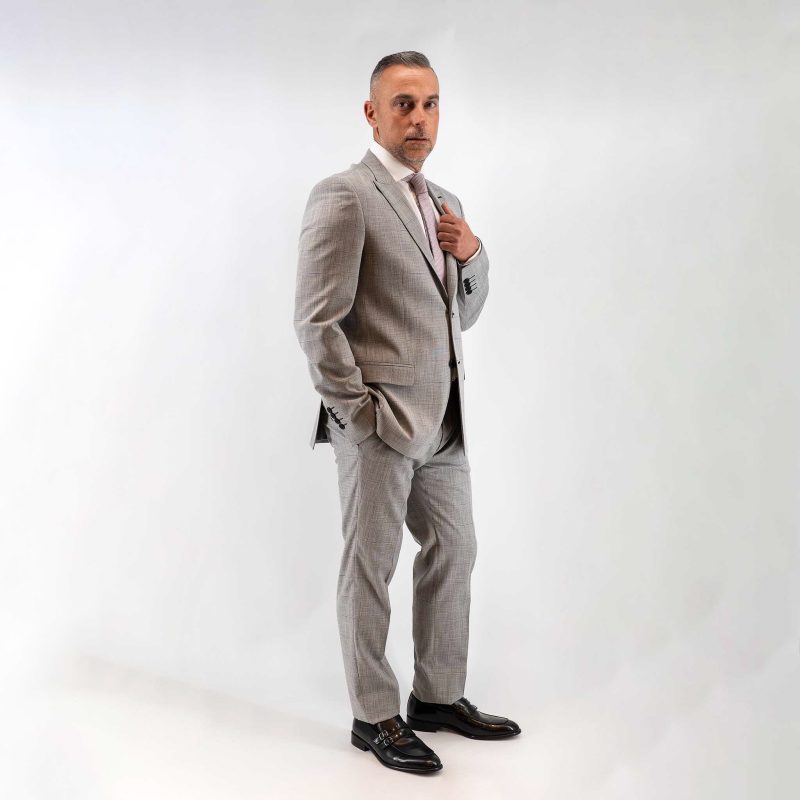 Κοστούμι Guy Laroche γκρι καρώ fit line  GLES11163_10856-08_6 - Image 2