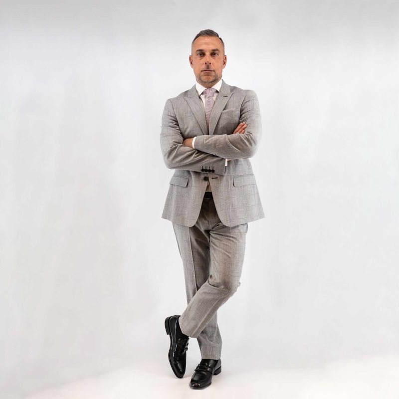 Κοστούμι Guy Laroche γκρι καρώ fit line  GLES11163_10856-08_6 - Image 3