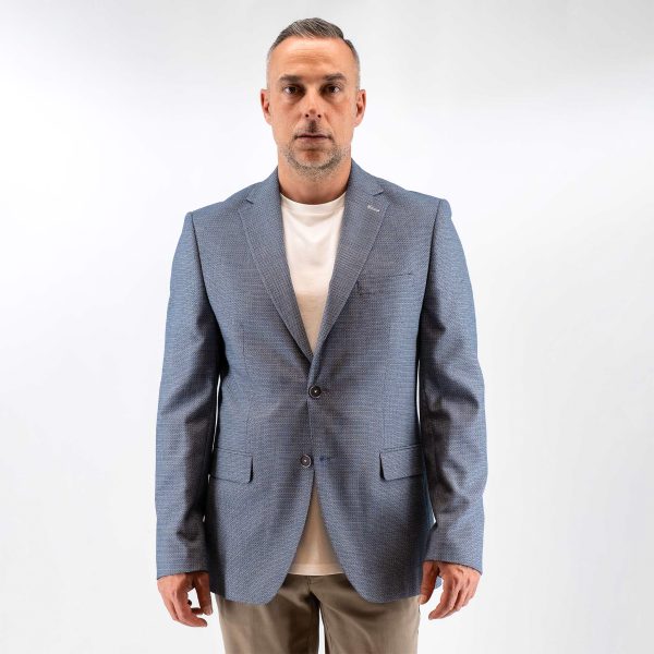 Σακάκι με μικροσχέδιο Guy Laroche μπλε fit line GLES13363_20121_2