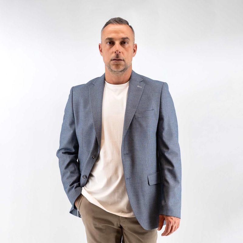 Σακάκι με μικροσχέδιο Guy Laroche μπλε fit line GLES13363_20121_2 - Image 3