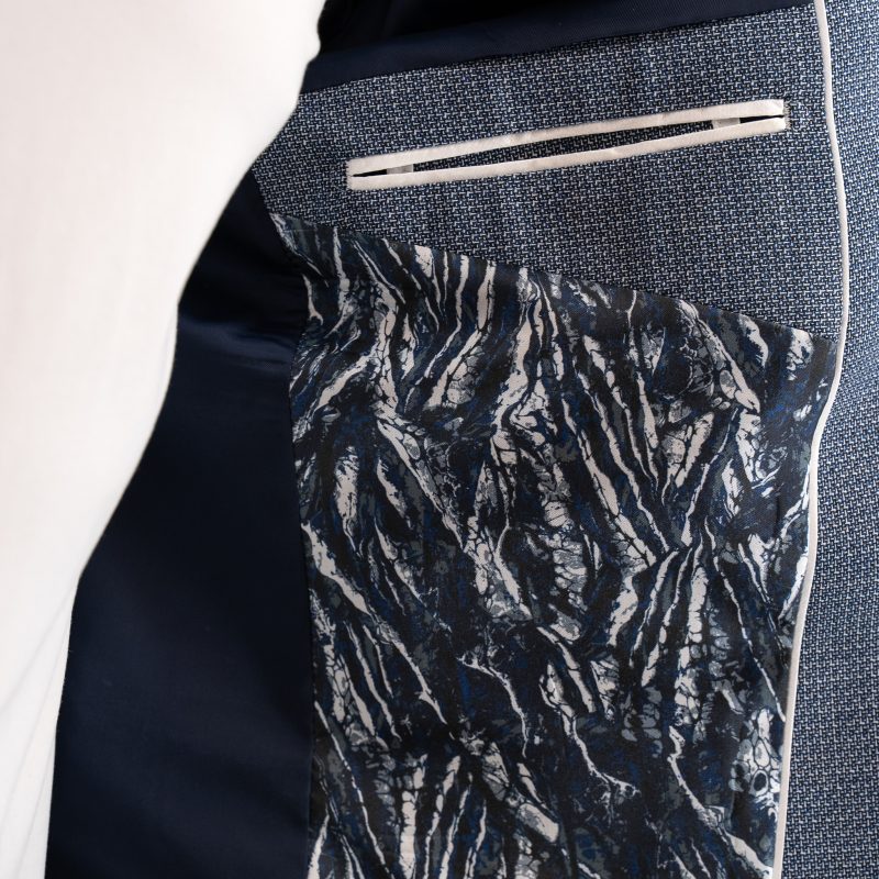 Σακάκι με μικροσχέδιο Guy Laroche μπλε fit line GLES13363_20121_2 - Image 8