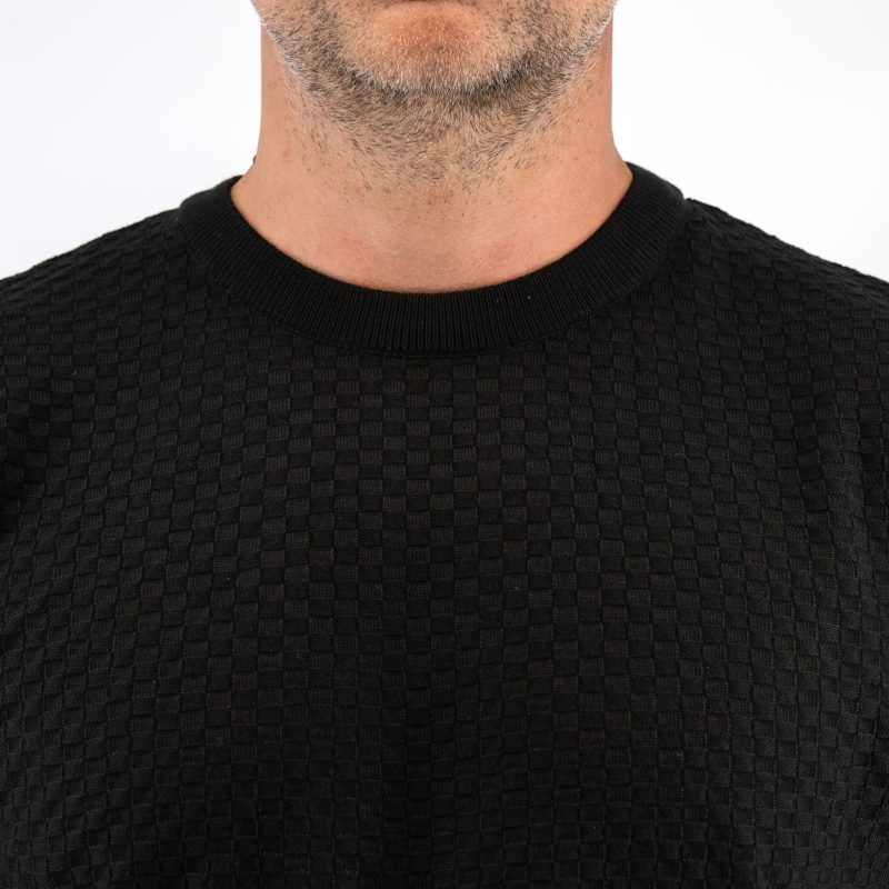 Μπλούζα πλεκτή College Guy Laroche μαύρη modern fit GLES17201_17 - Image 5