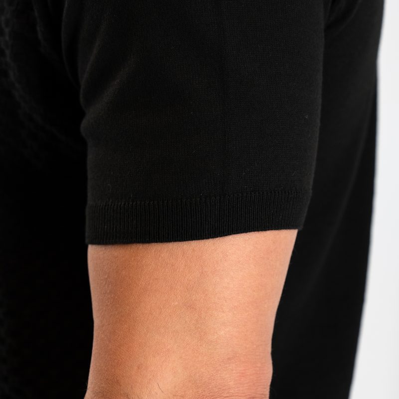 Μπλούζα πλεκτή College Guy Laroche μαύρη modern fit GLES17201_17 - Image 4