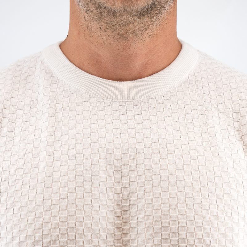 Μπλούζα πλεκτή College Guy Laroche εκρού modern fit GLES17201_3 - Image 5