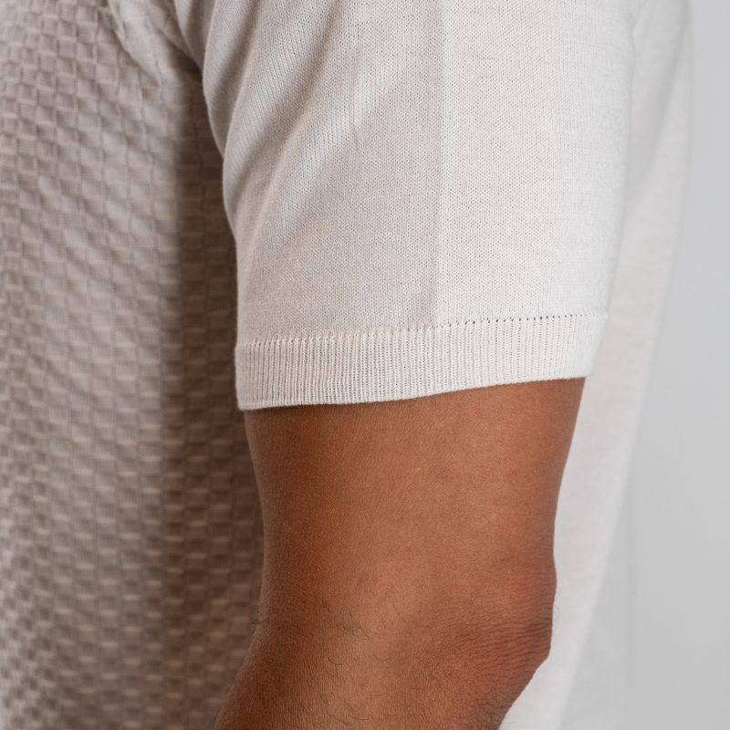 Μπλούζα πλεκτή College Guy Laroche εκρού modern fit GLES17201_3 - Image 4