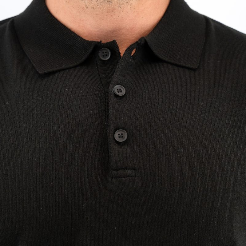 Πλεκτό polo Guy Laroche μαύρο modern fit GLES17204B_17 - Image 4
