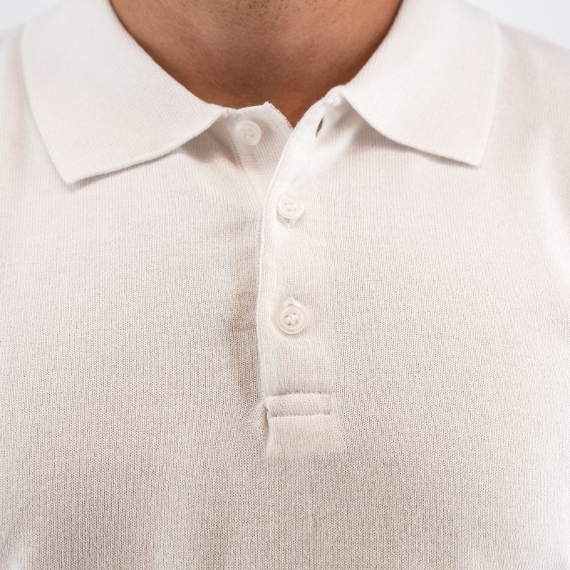 Πλεκτό polo Guy Laroche εκρού modern fit GLES17204B_3 - Image 5