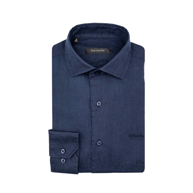 Πουκάμισο λινό Guy Laroche μπλε regular fit GLES18203_CL_3
