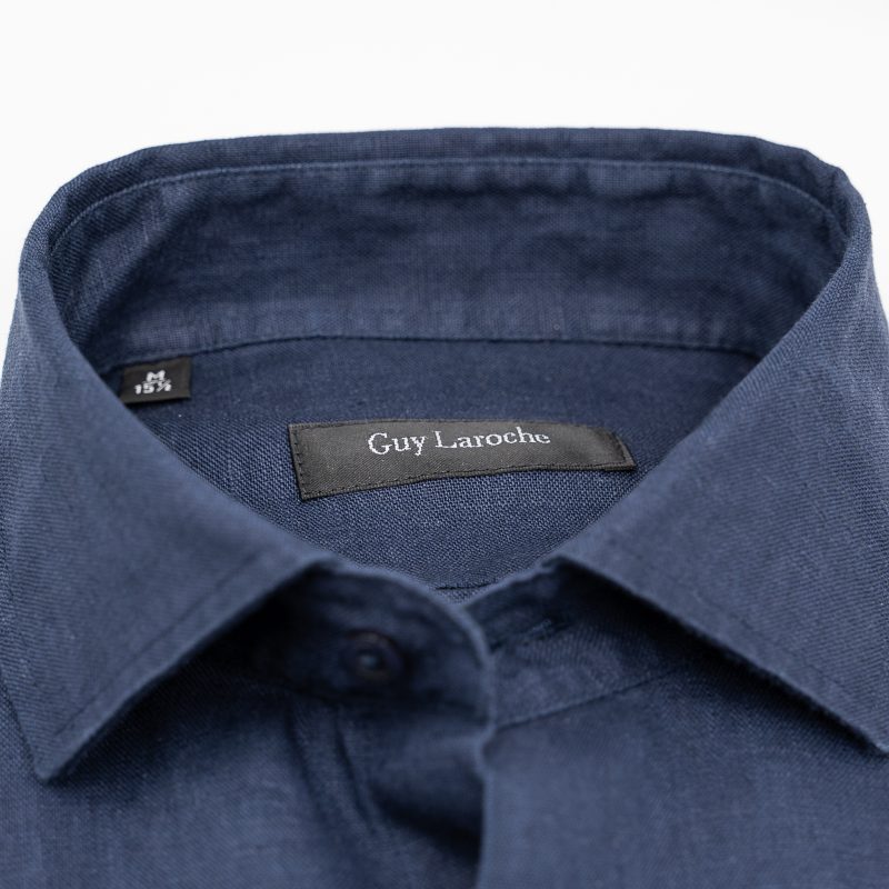 Πουκάμισο λινό Guy Laroche μπλε regular fit GLES18203_CL_3 - Image 3