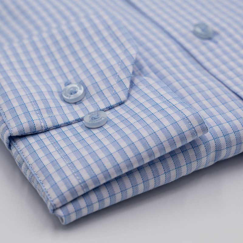 Πουκάμισο καρώ Guy Laroche σιέλ regular fit GLES18309_BD_1 - Image 4