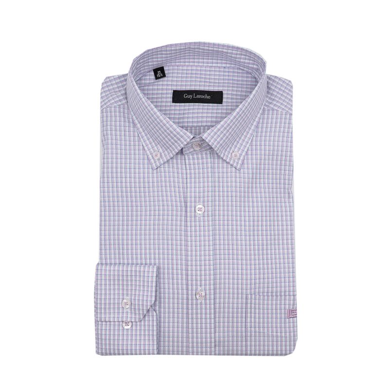 Πουκάμισο καρώ Guy Laroche ροζ regular fit GLES18309_BD_2