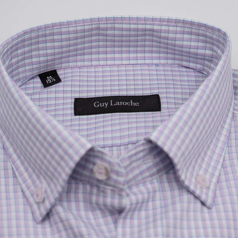 Πουκάμισο καρώ Guy Laroche ροζ regular fit GLES18309_BD_2 - Image 2