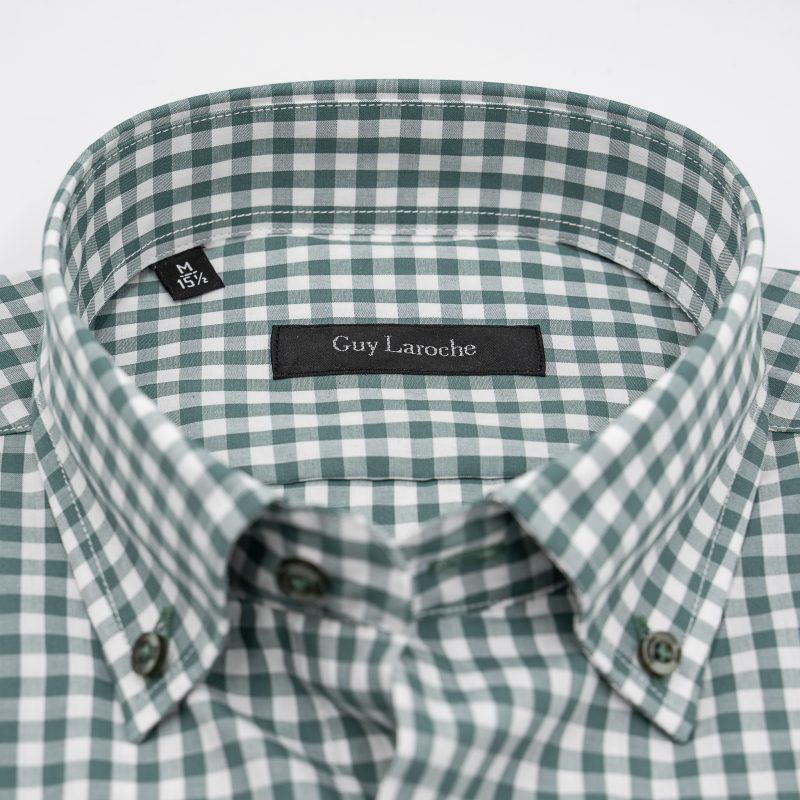 Πουκάμισο κοντομάνικο Guy Laroche καρώ πράσινο regular fit GLES18315_BDSS_2 - Image 2
