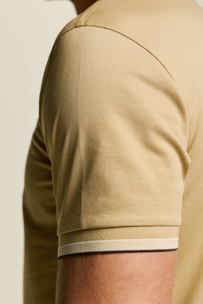 Μπλούζα πόλο Guy Laroche μπεζ κοντομάνικη regular fit GLES1931_63 - Image 6