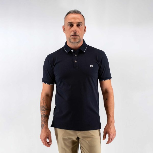 Μπλούζα πόλο Guy Laroche μπλε κοντομάνικη regular fit GLES1925_48