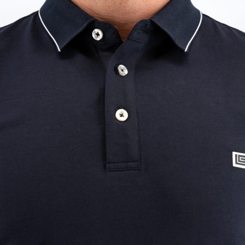 Μπλούζα πόλο Guy Laroche μπλε κοντομάνικη regular fit GLES1925_48 - Image 7