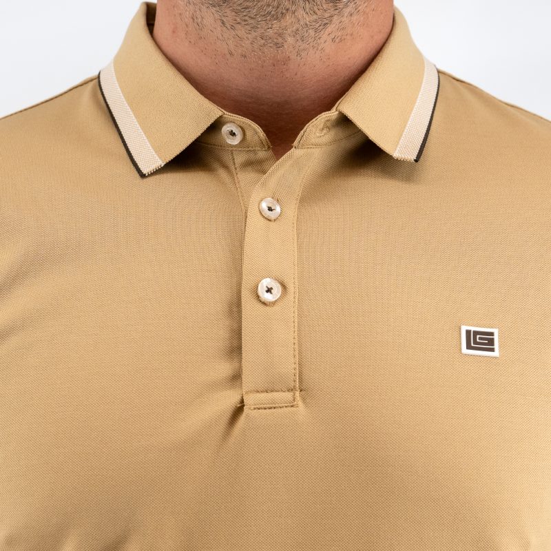 Μπλούζα πόλο Guy Laroche μπεζ κοντομάνικη regular fit GLES1931_63 - Image 7