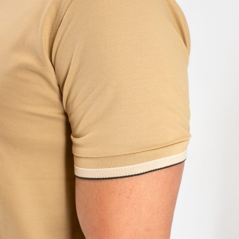 Μπλούζα πόλο Guy Laroche μπεζ κοντομάνικη regular fit GLES1931_63 - Image 5