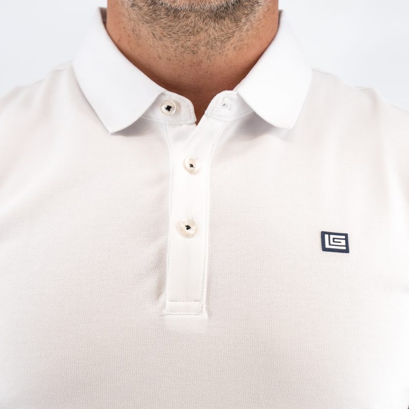 Μπλούζα πόλο Guy Laroche λευκή κοντομάνικη regular fit GLES1932_01 - Image 7