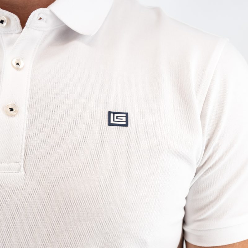 Μπλούζα πόλο Guy Laroche λευκή κοντομάνικη regular fit GLES1932_01 - Image 6