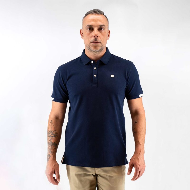 Μπλούζα πόλο Guy Laroche μπλε κοντομάνικη regular fit GLES1932_48