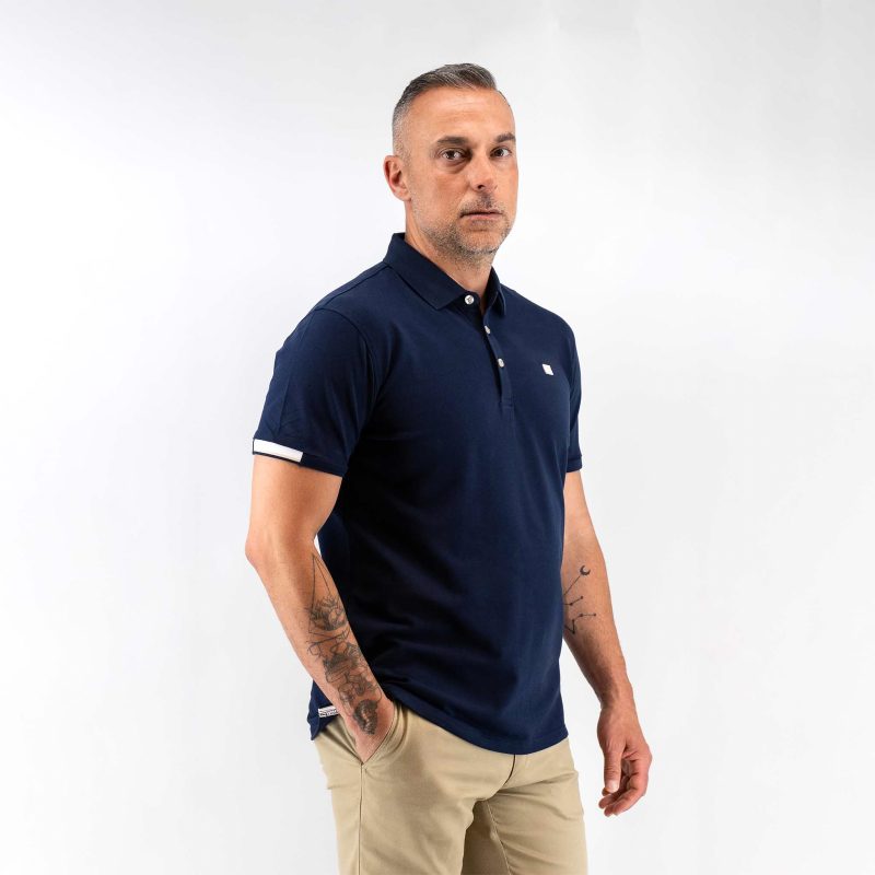 Μπλούζα πόλο Guy Laroche μπλε κοντομάνικη regular fit GLES1932_48 - Image 2