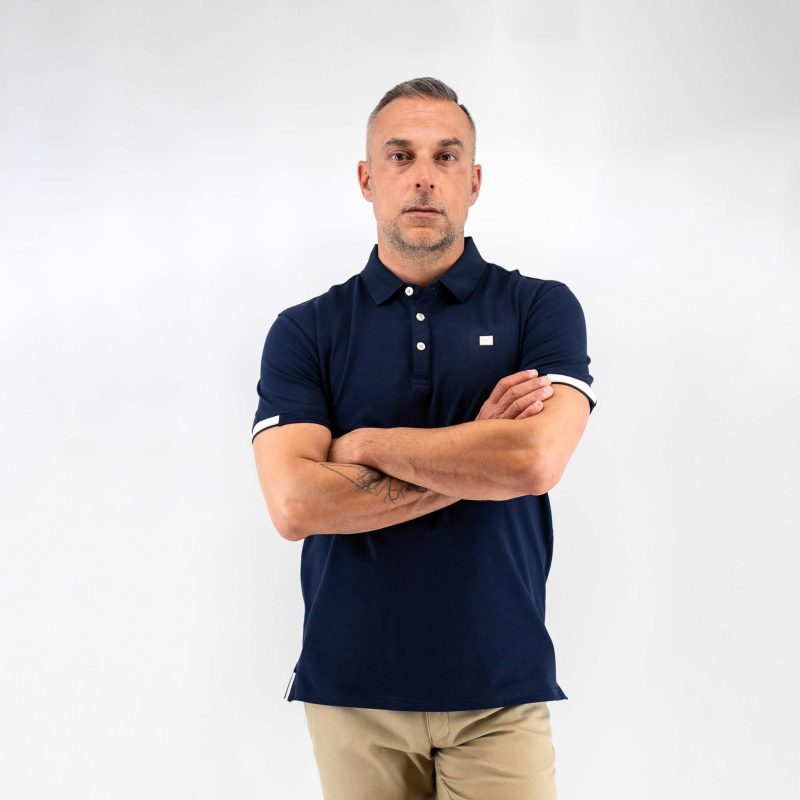 Μπλούζα πόλο Guy Laroche μπλε κοντομάνικη regular fit GLES1932_48 - Image 3