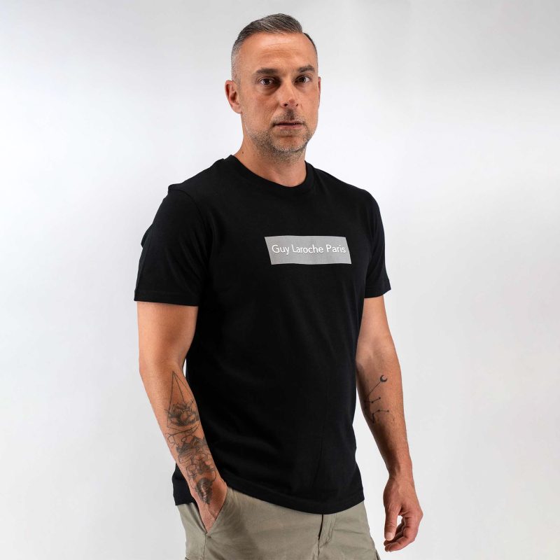 Μπλούζα μακό Guy Laroche μαύρη με στάμπα regular fit GLES19504_17 - Image 2