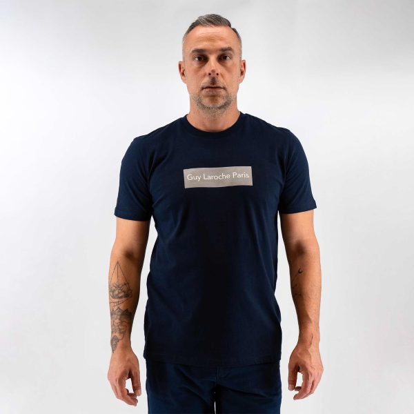Μπλούζα μακό Guy Laroche μπλε με στάμπα regular fit GLES19504_2