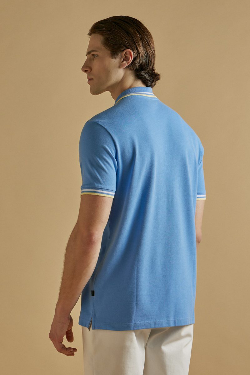 Μπλούζα πόλο Guy Laroche σιέλ κοντομάνικη regular fit GLDS19202_13 - Image 3